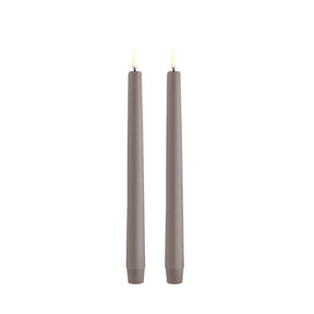 Uyuni LED Kronelys, Sandstone, 25 cm (Smooth, 2 stk.)