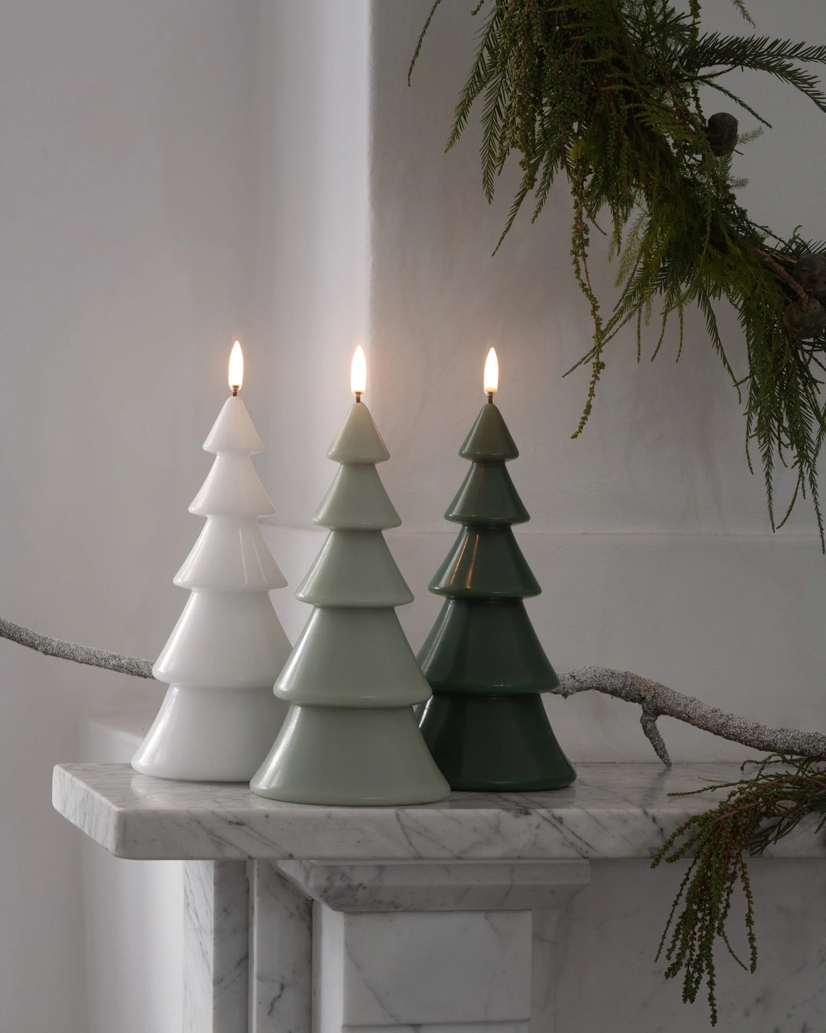 LED juletræslys, Olive Green, 10 x 20 cm