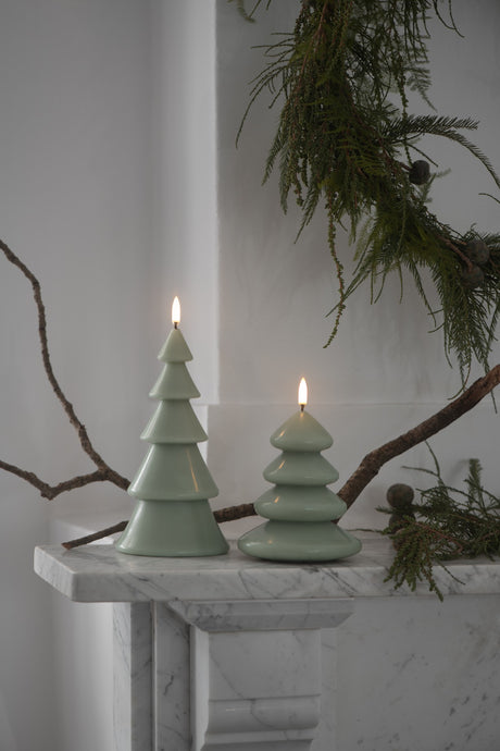 LED juletræslys, Sage Green, 11 x 13 cm