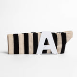 AYDO STUDIO VILNIUS PATH // SHADOW LOOM strømper i uld med brede striber i sort og råhvid