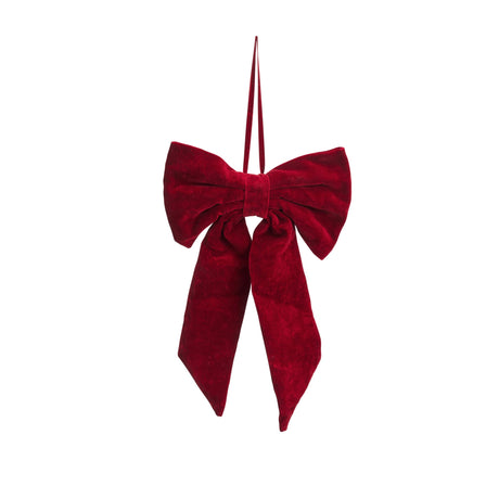 Stor velvet sløjfe fra Madam Stoltz i Ruby Wine, størrelse 30 x 48 cm.
