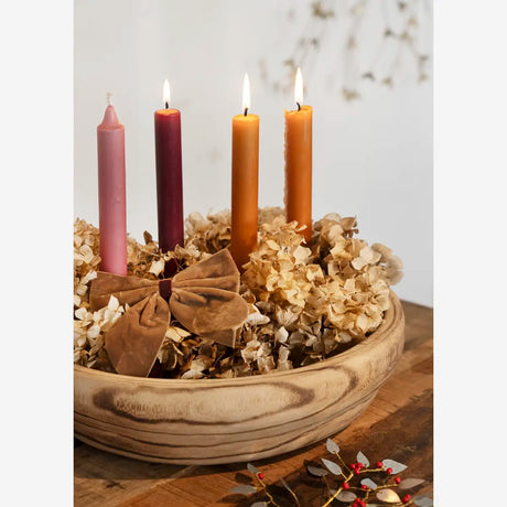 Madam Stoltz – veloursløjfer – Sæt af 4 – Taupe, Pumpkin Spice, Sage & Grey – 12 x 14 cm