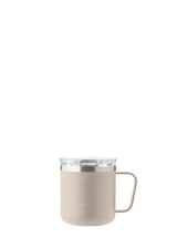 AYA&IDA Carry Cup 300 ml i Cream Beige med hank og klart låg