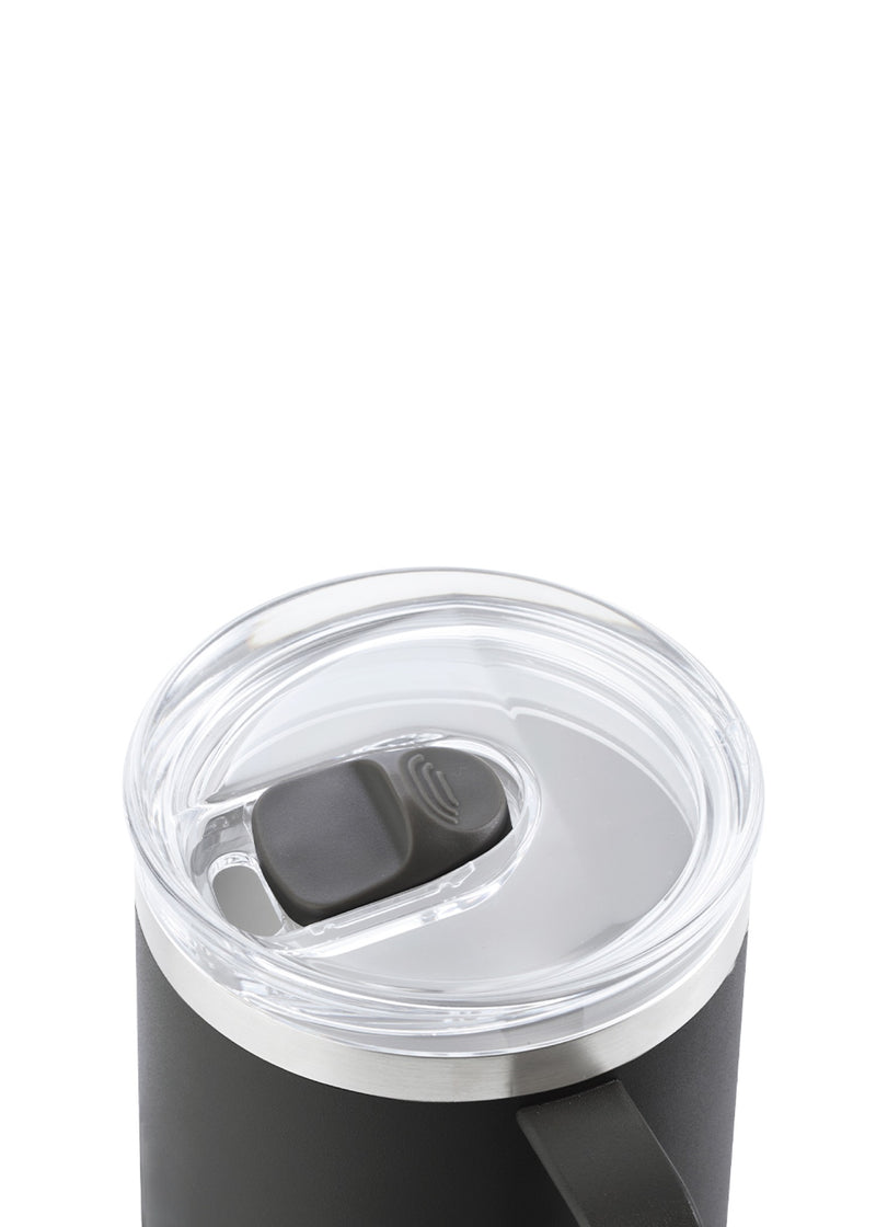 AYA&IDA Carry Cup 300 ml i Matte Black med hank og klart låg