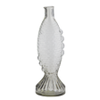 stor glasvase formet som fisk i klart glas 30 cm