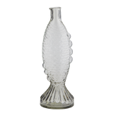 stor glasvase formet som fisk i klart glas 30 cm