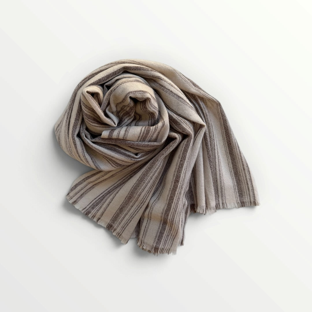 LAYA Copenhagen – Vævet Cashmere Tørklæde 75 x 200 cm – Tuile/Mull