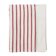 Madam Stoltz – Stribet dug 120x220 cm, Offwhite/Rød/Gylden
