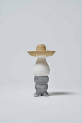 Japansk figur, skulptur bedstefar med hat